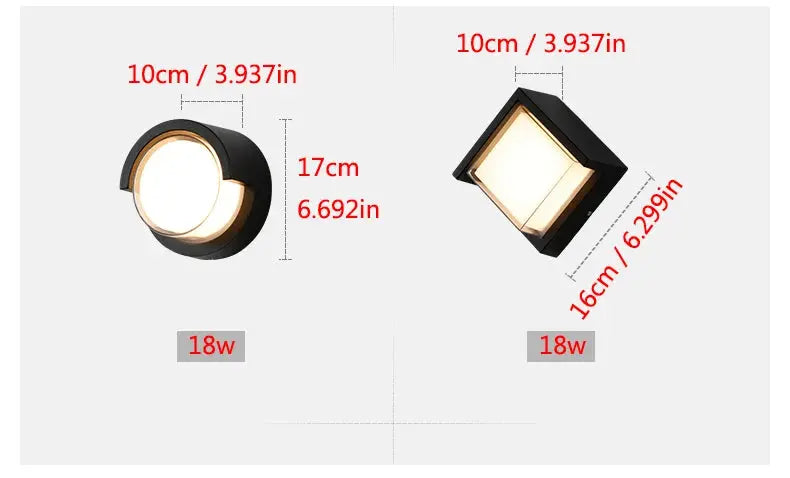 18W  Wall lamp Outdoor Waterproof LED Wall light Radar Motion Sensor AC85-265V Aluminum Garden Porch Lights wall lamp tableandwalllamps