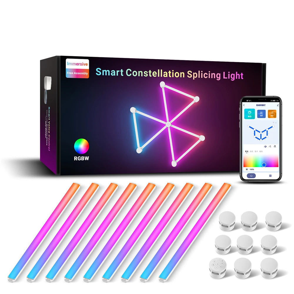 RGB LED Wall Lamp Smart WIFI APP DIY Free Splicing Atmosphere Night Light Music Rhythm TV Backlight Bedroom Game Decor Wall Lamp tableandwalllamps