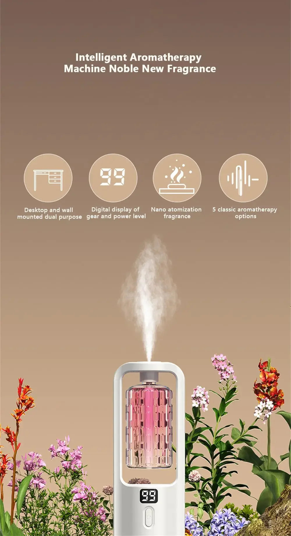 Aroma Diffuser Humidifier Fragrance Essential Oil Aromatherapy Machine Air Freshener Hotel Bedroom Toilet Bathroom Deodorization tableandwalllamps