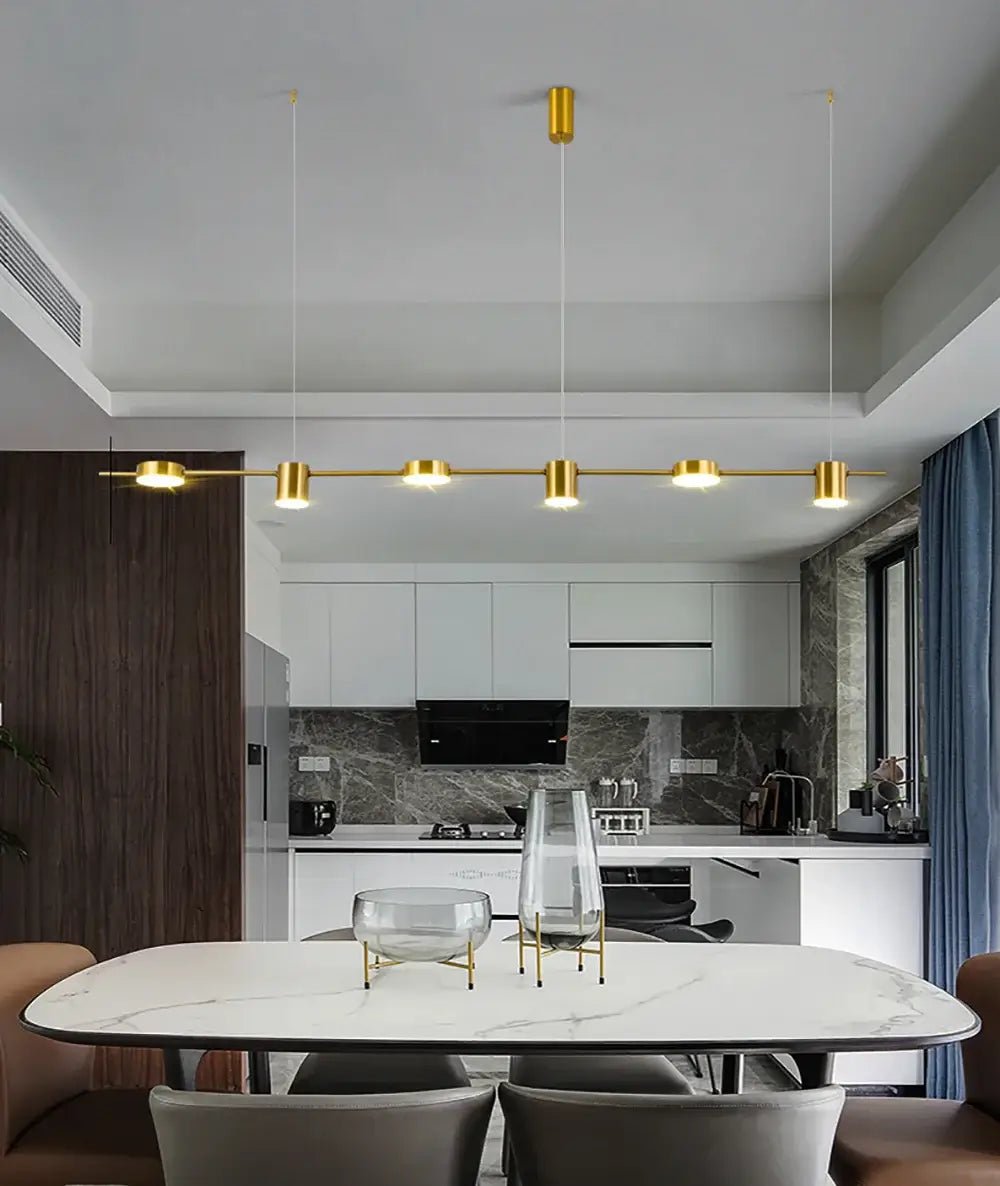 Modern Minimalist Pendant Light LED Strips Hanging Lamp Luxury Chandelier Lighting Fixture for Kitchen Bar Dining Room Table