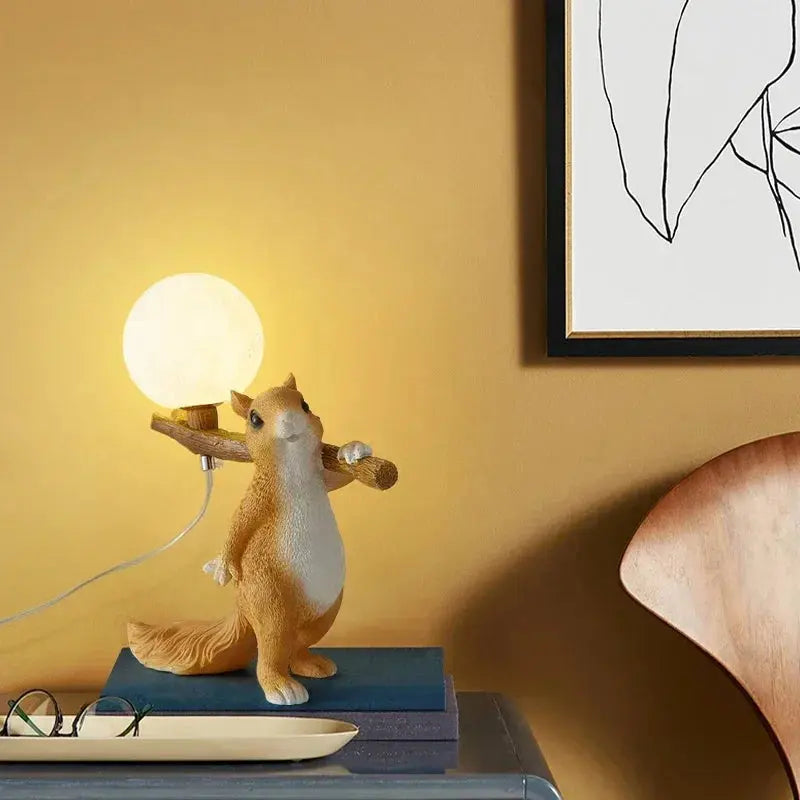 Bedside Lamp Table Lamp Children Desk Lamps Nordic Modern Creative for Living Room Bedroom Cute Decoration Squirrel Cartoon LED tableandwalllamps