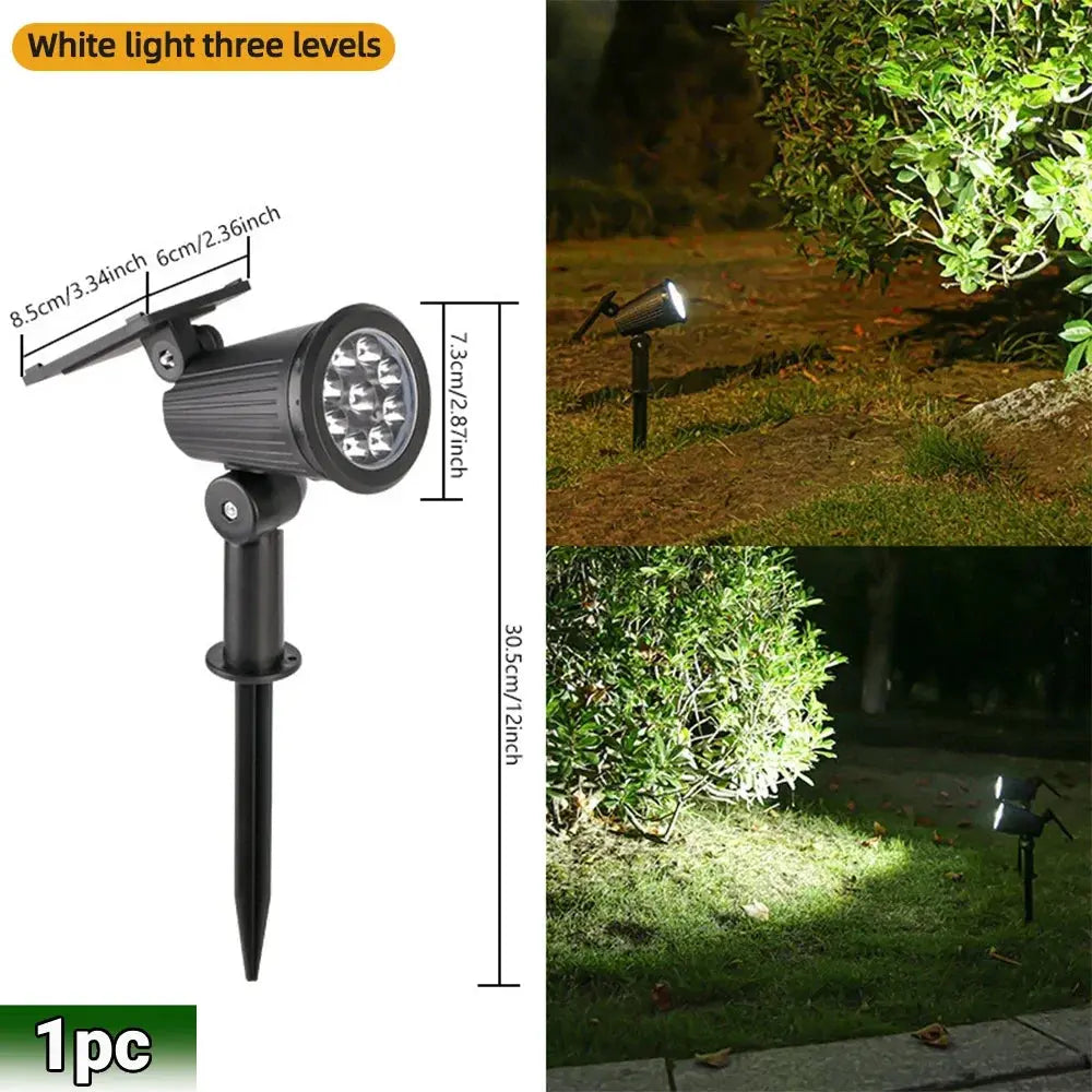 9 LED Solar Spot Lights IP65 Waterproof Outdoor RGB Solar Landscape Lights Brightness Adjustable for Garden Yard Palm Trees tableandwalllamps