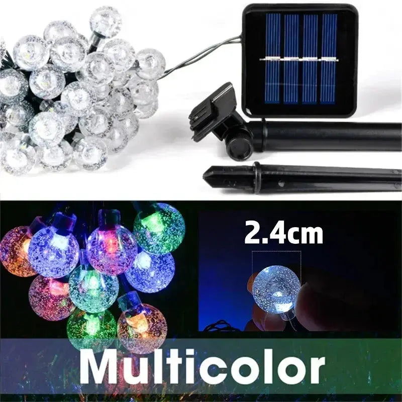 20~200LED Solar Lights Outdoor Globe Fairy String Light Christmas Garland 8 Modes Waterproof Patio Light for Garden Party Decor tableandwalllamps