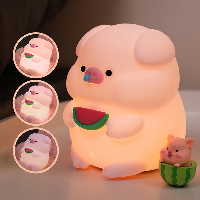 Silicone Cat Dog Night Light USB Rechargeable Nursery Sleeping Lamp Kawaii Cat Animal Night Lights for Kids Bedside Decoration tableandwalllamps