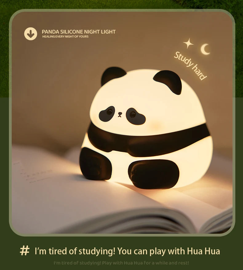 Panda Night Light, Touch Activated LED Desk Lamp, Cute Cartoon Baby Night Lamp for Kids Bedroom, Soft LED Nightlight for Kids tableandwalllamps