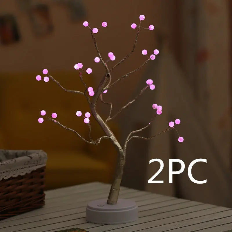 Christmas Decoration Night Light LED Pearl Tree Light Starry Touch Light tableandwalllamps