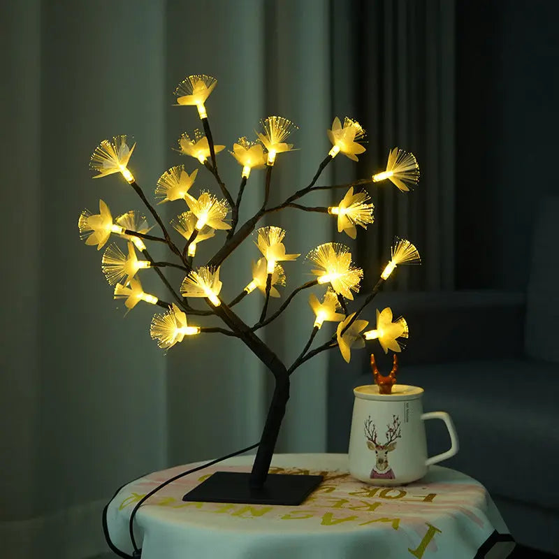 Fiber Optic Flower Room Decoration Gift Night Light tableandwalllamps