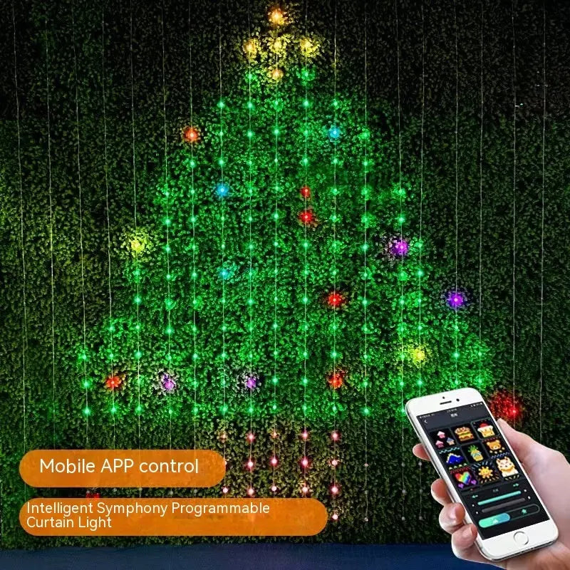 Christmas Decoration Led Rubber-covered Wire Curtain Light tableandwalllamps