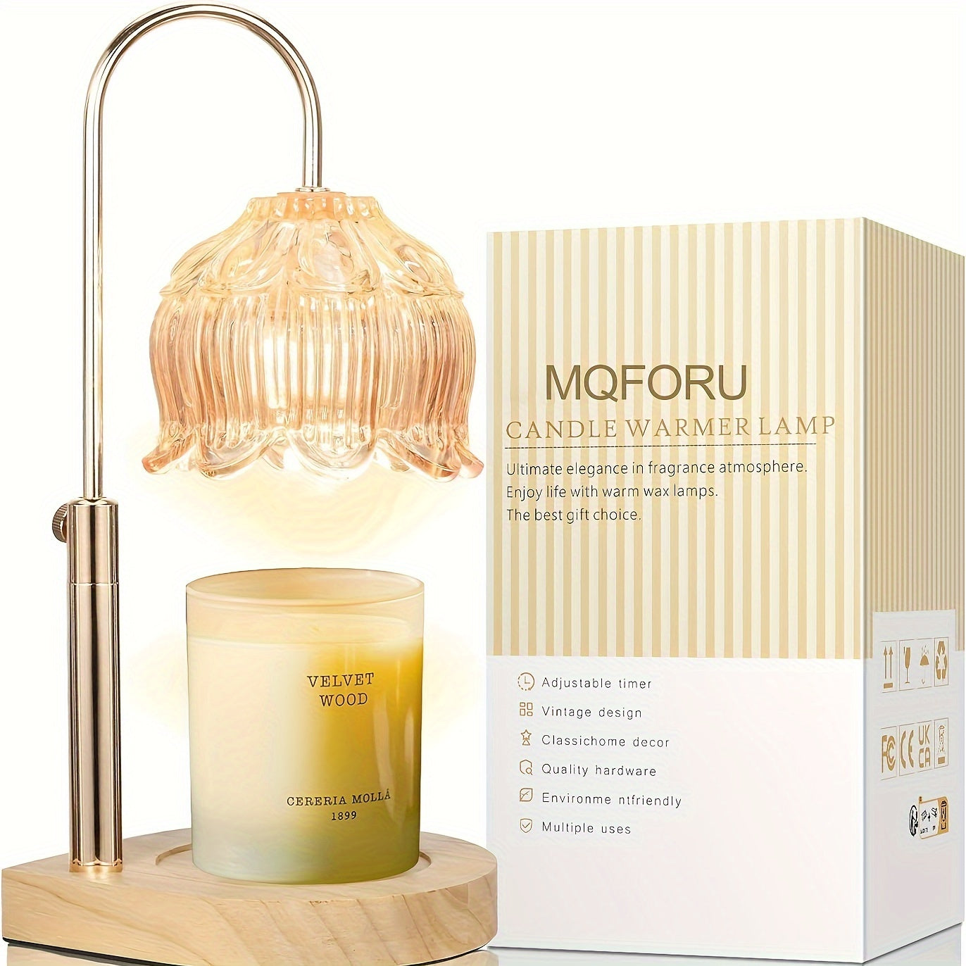 Fragrance Candle Warmer Lamp With 4 Bulbs Electric Candle Warmer With Timer & Dimmer For Home Decor tableandwalllamps