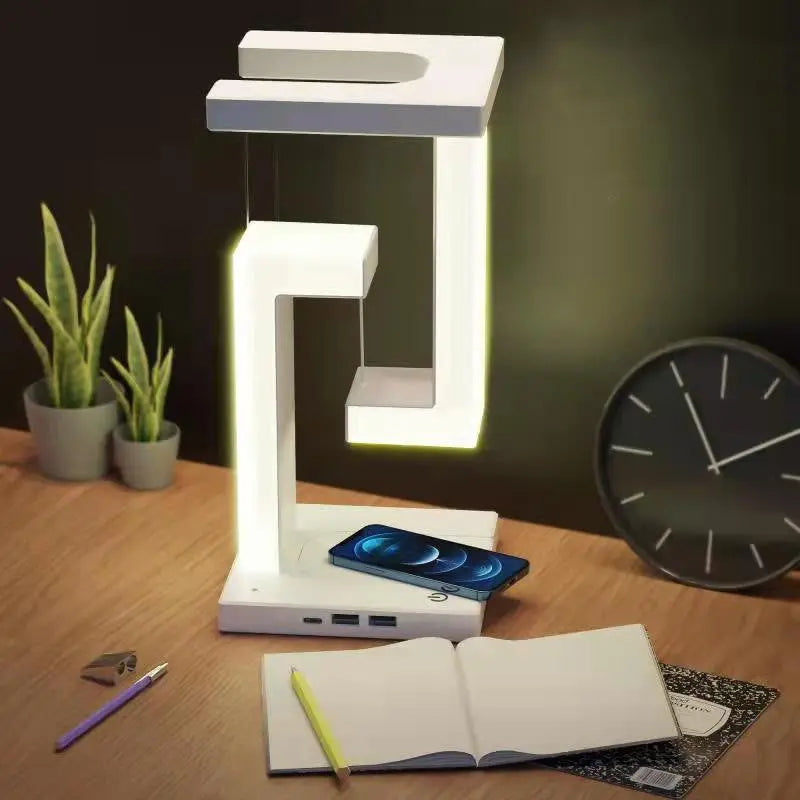 Creative Smartphone Wireless Charging Suspension Table Lamp Balance Lamp Floating For Home Bedroom tableandwalllamps